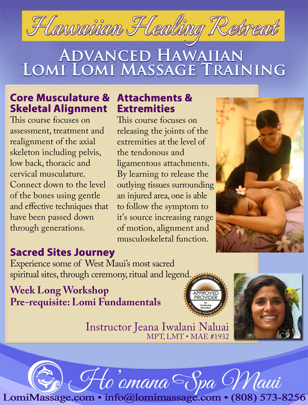 Lomi Lomi Massage Massage Training Hawaii Massage School Maui Massage Maui