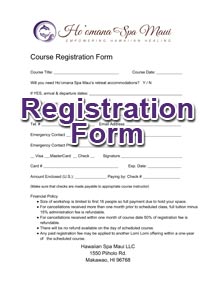 Ho'omana Spa Maui - Class Registration Form